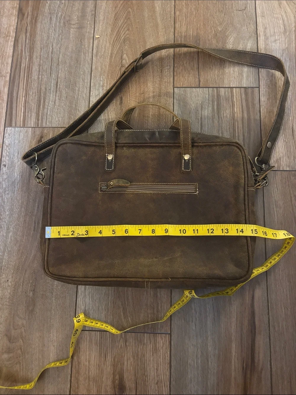 Myra Bag Sombre Hues Leather & Cowhide Laptop Messenger Bag Satchel